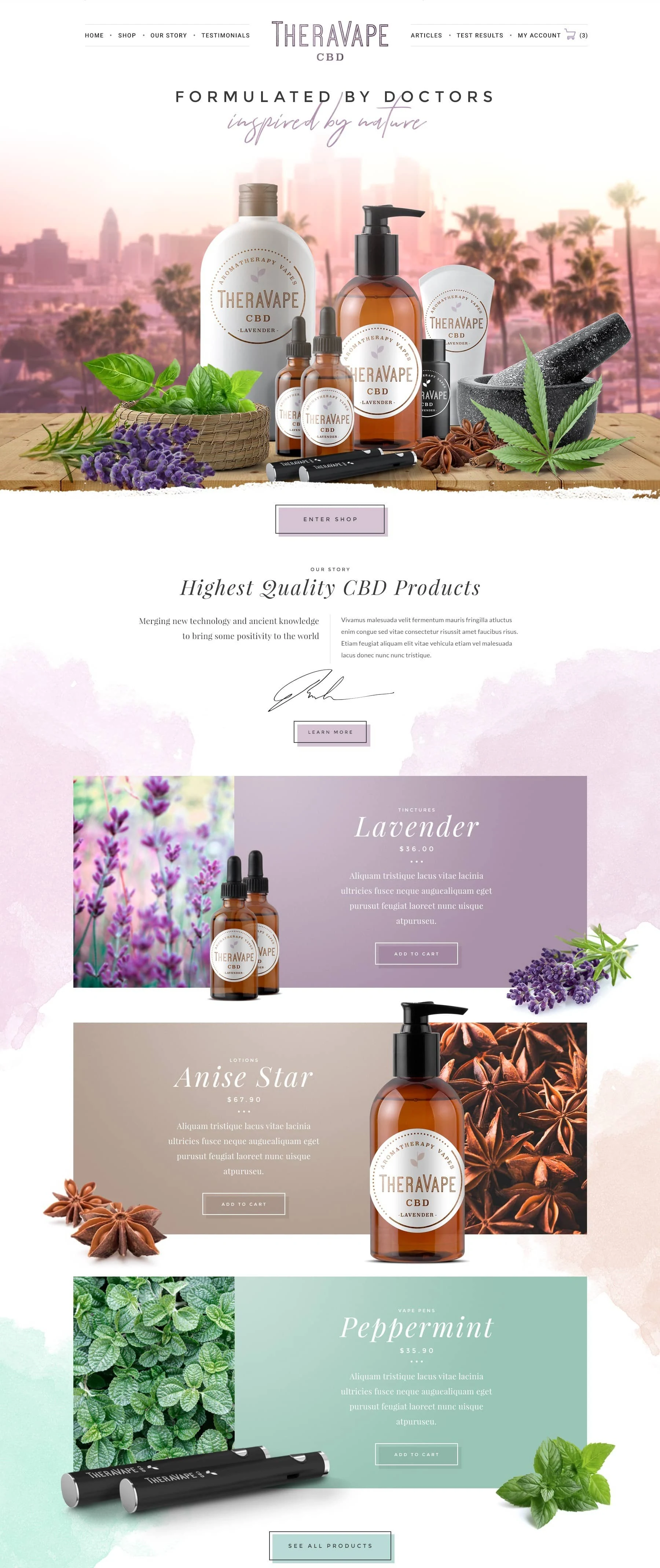 Theravape website design