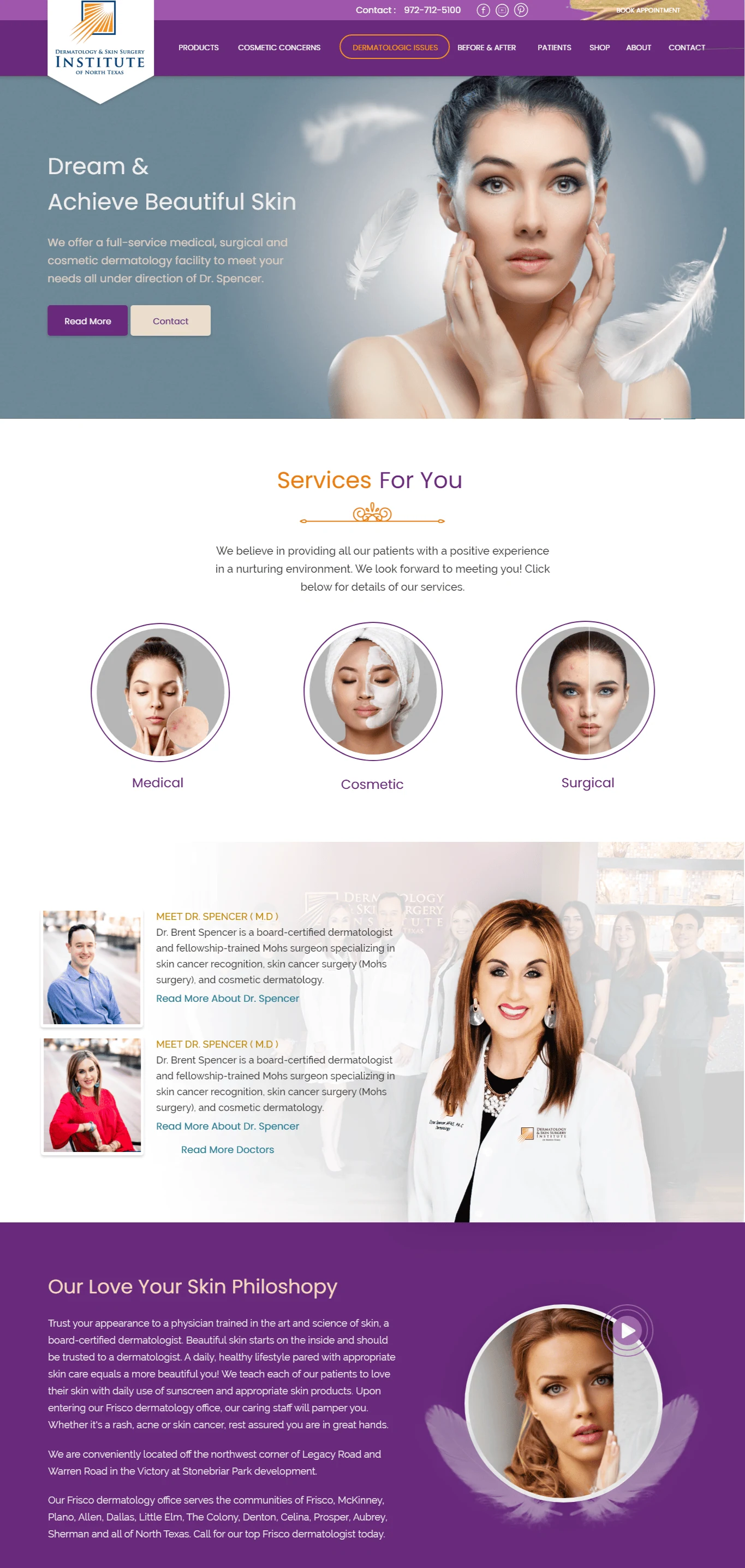 Dermatology Institute website design