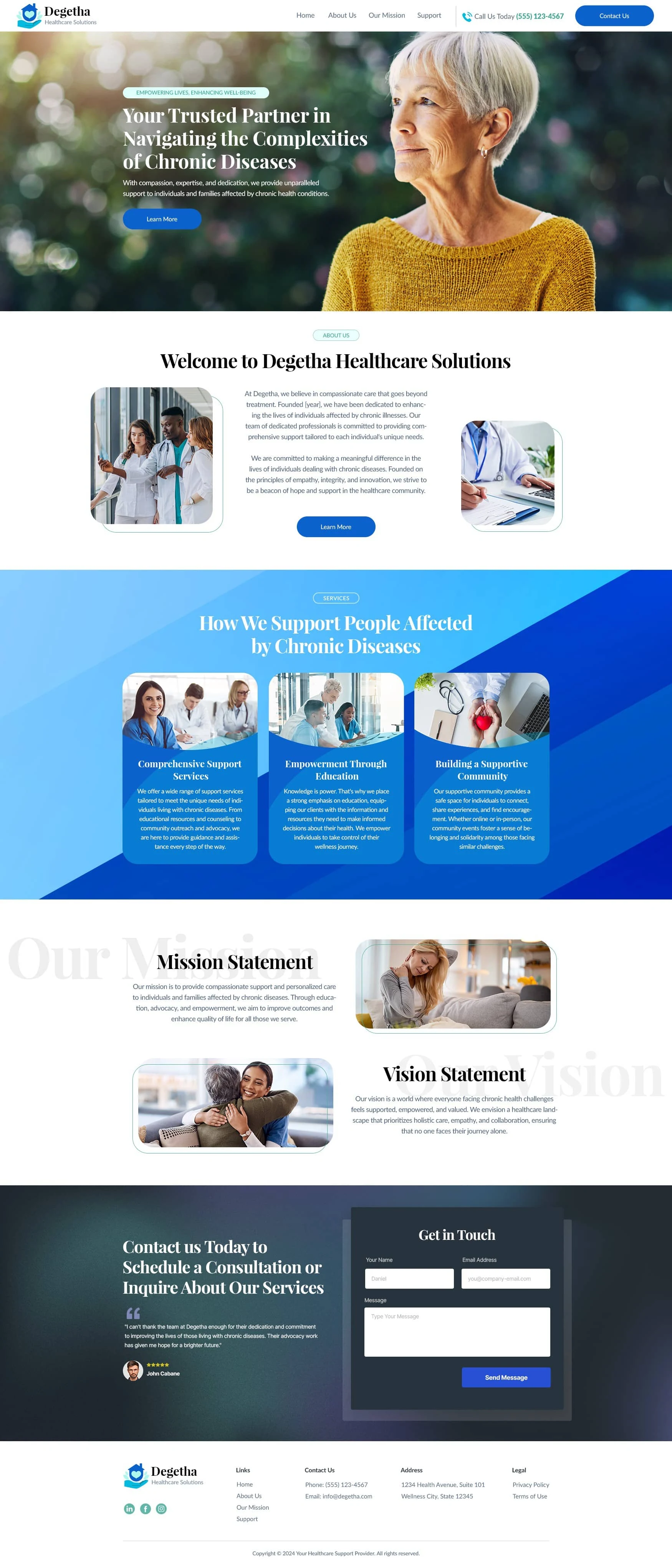 Degetha website design