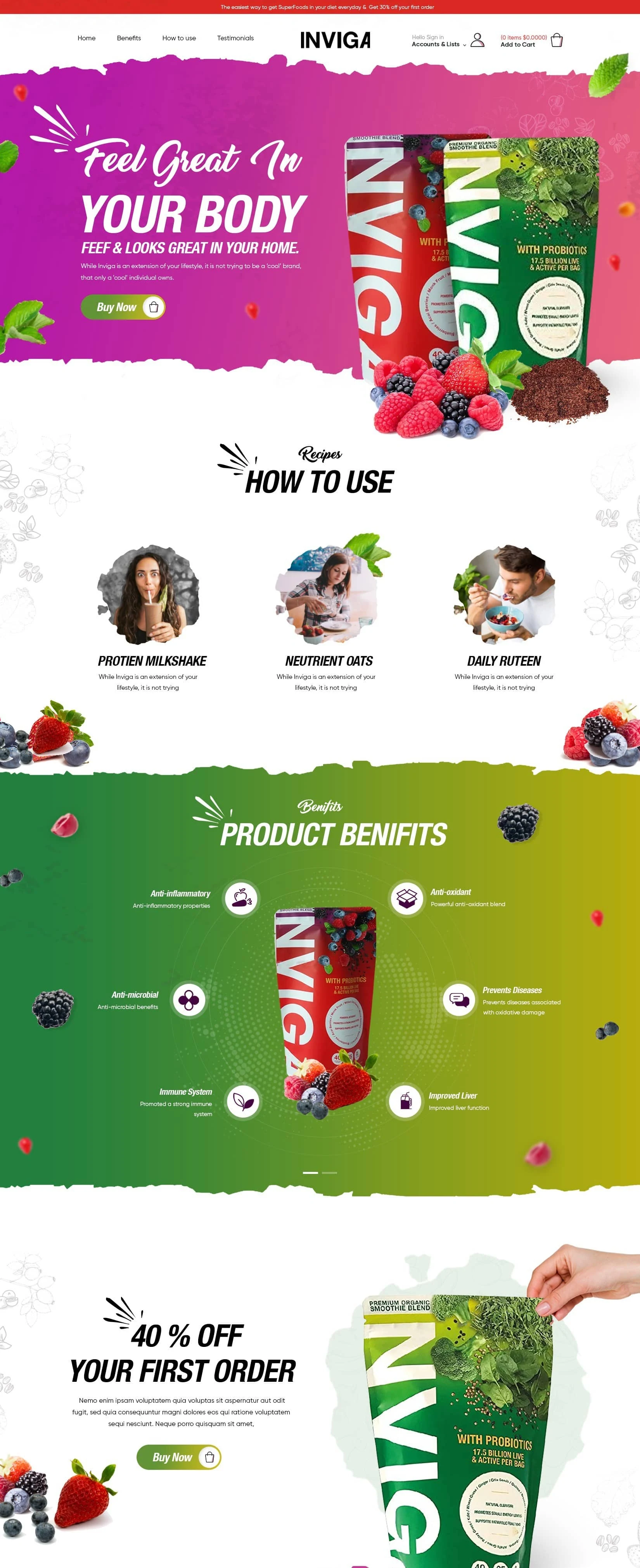 Fresh Juice website design