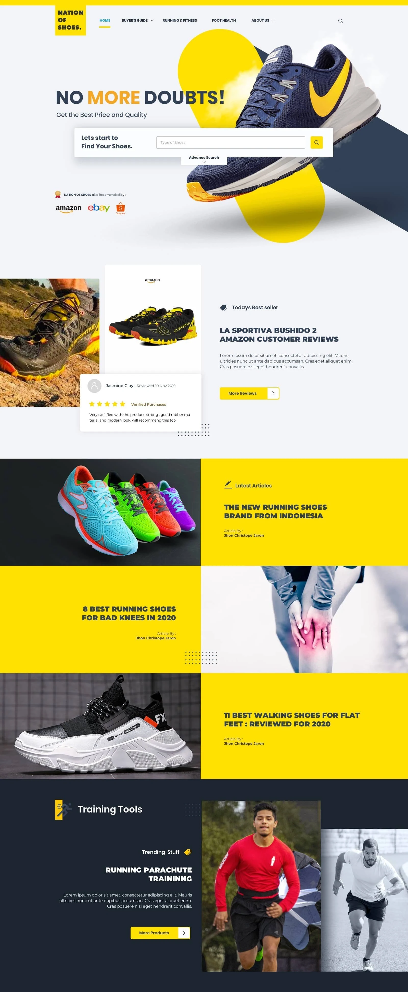 Active Footwear website design
