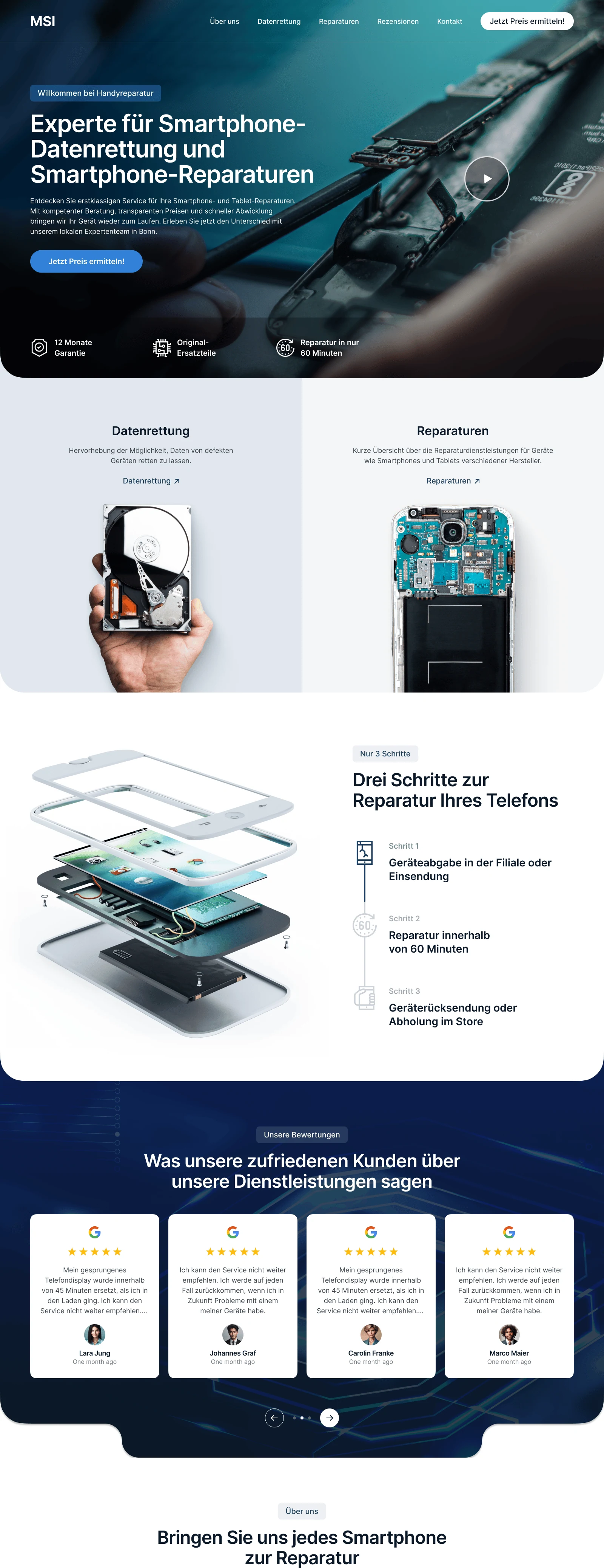 Product Technology website design